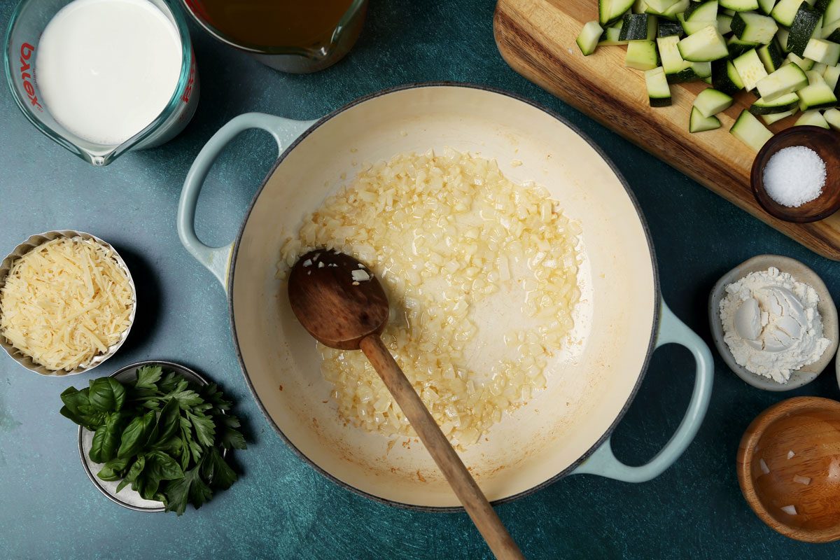 A how to on how to make Taste of Home's Zucchini Soup.