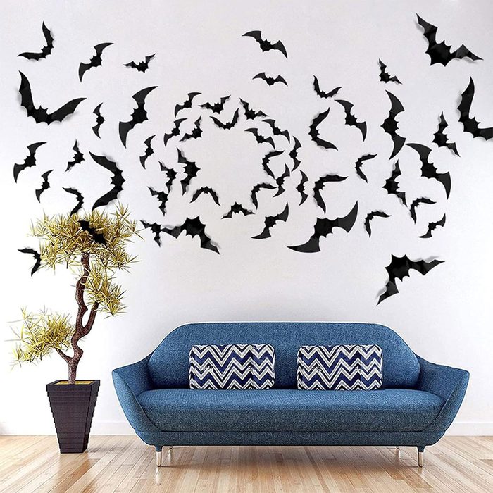 3d Scary Bats Wall Stickers