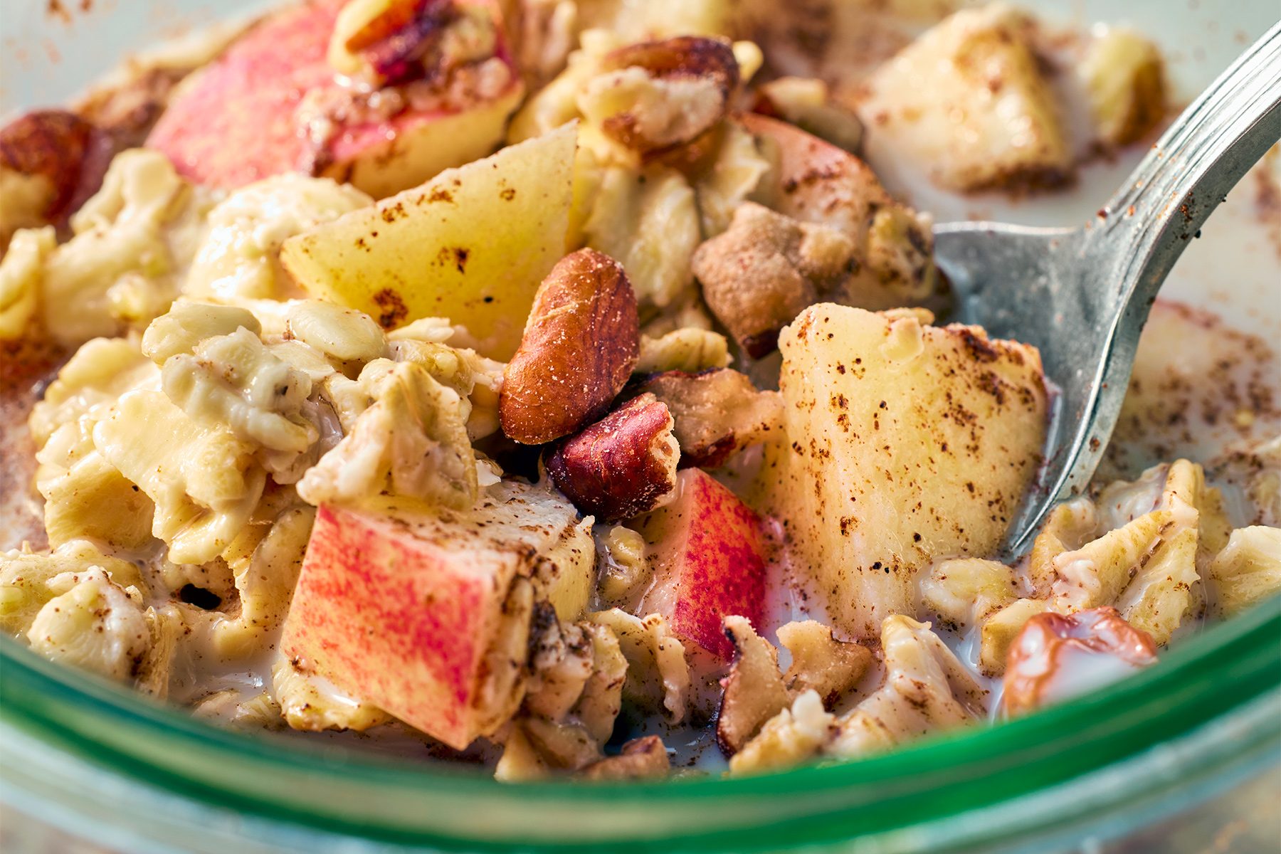 close shot of Apple Cinnamon Overnight Oats