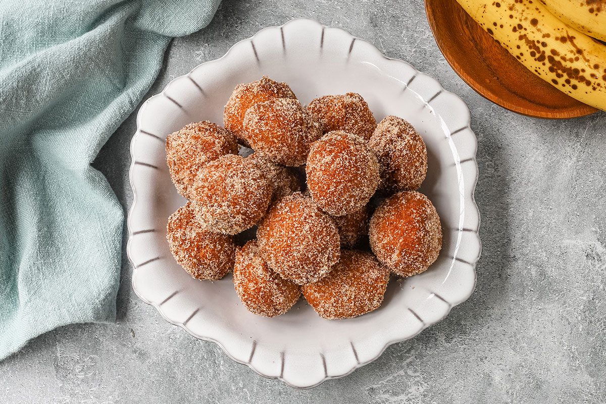 Overhead shot of banana beignets, a recipe from Taste of Home.