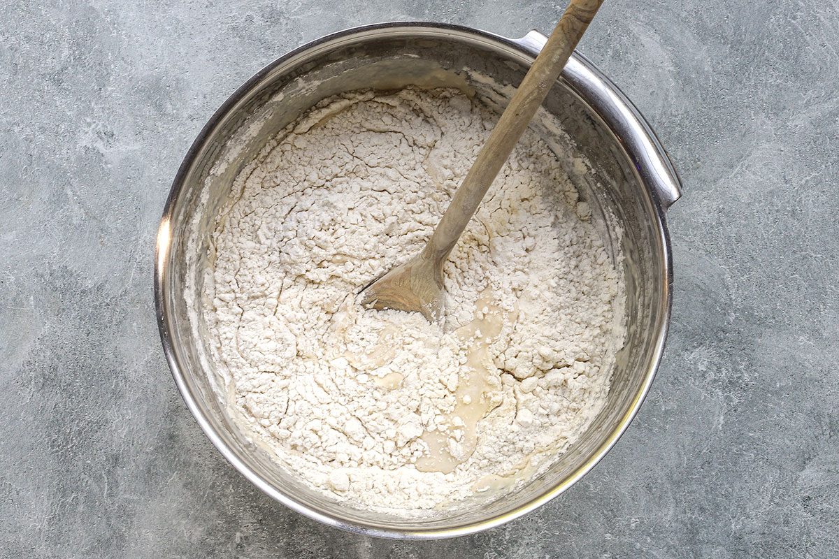 Preparing cinnamon roll focaccia, a Taste of Home recipe.