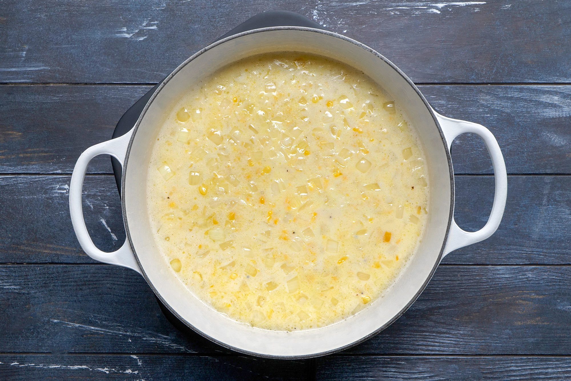 overhead shot of cooked potato and corn