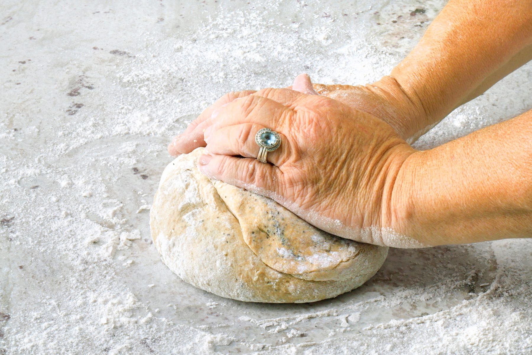 knead dough until smooth and elastic