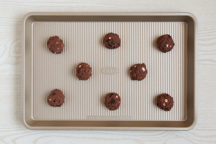 Hot Chocolate Cookies dough ready to bake