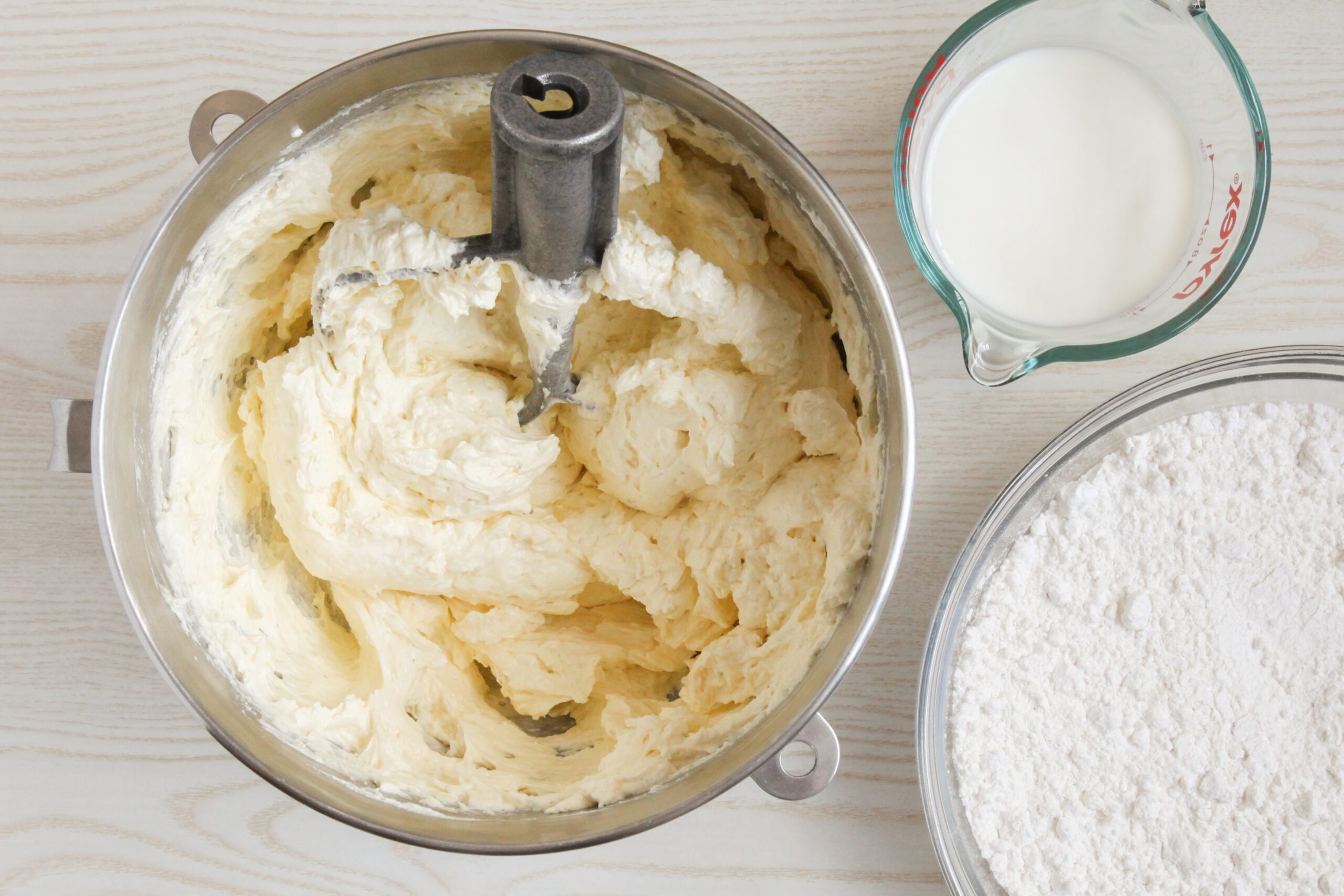 Mixing pound cake batter