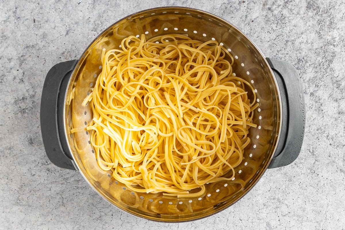 Taste of Home Linguine Salad recipe photo of the cooked linguine.