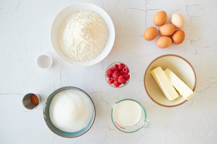 Ingredients for whipping cream pound cake