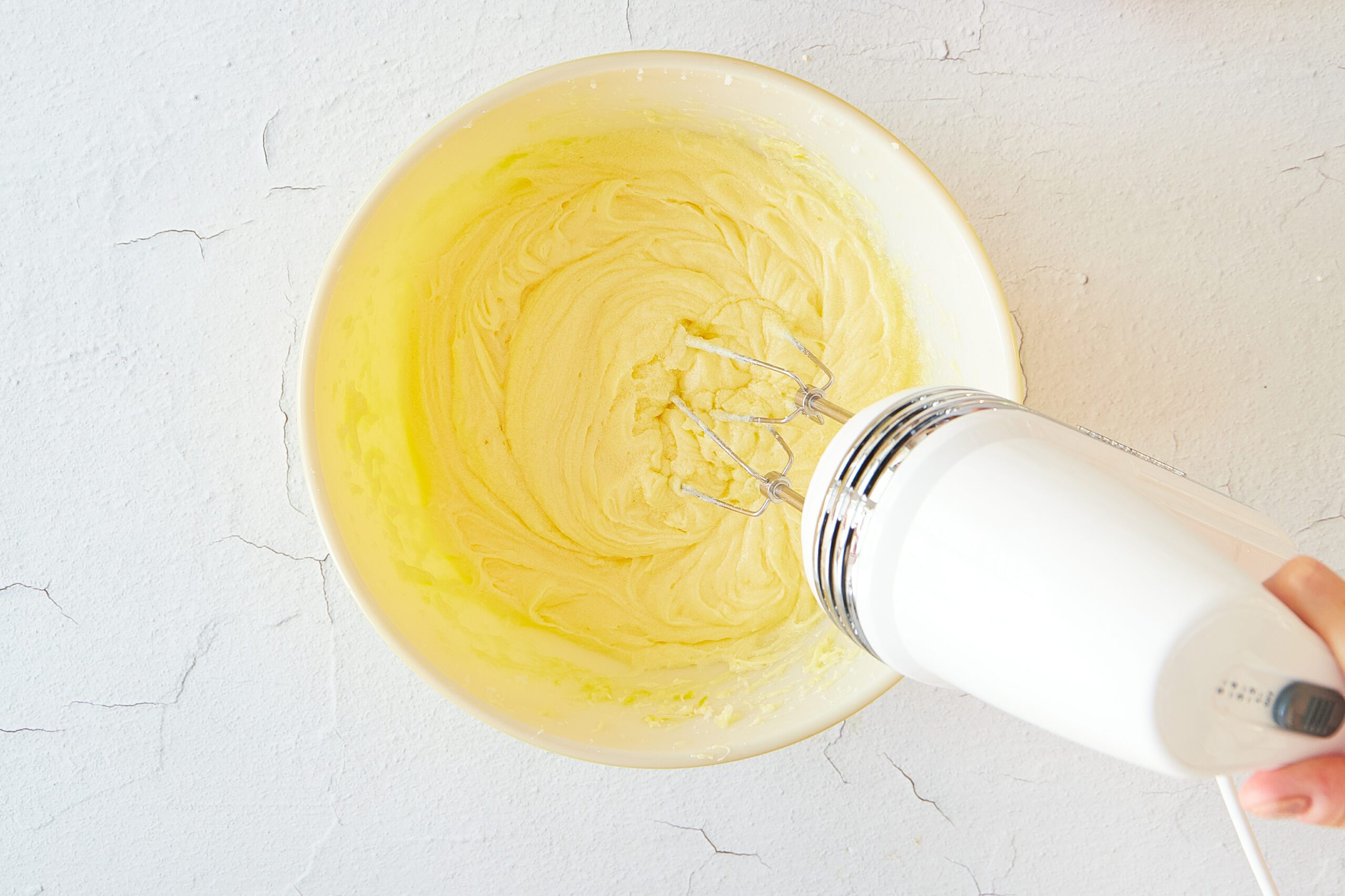 Beat the butter and eggs