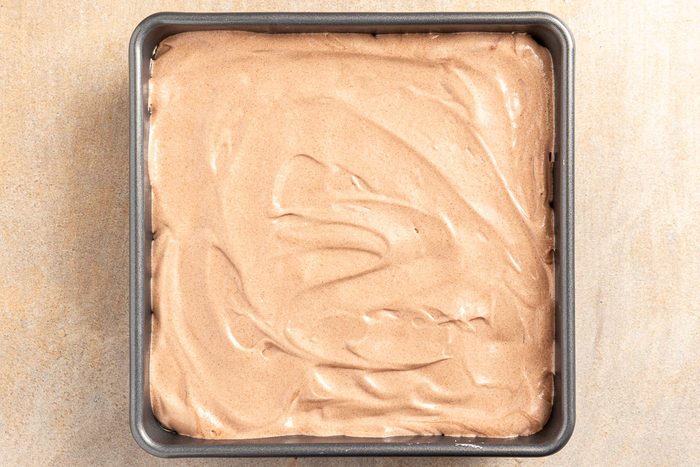 Taste of Home Peanut Butter Lasagna recipe photo of the cream layer added.