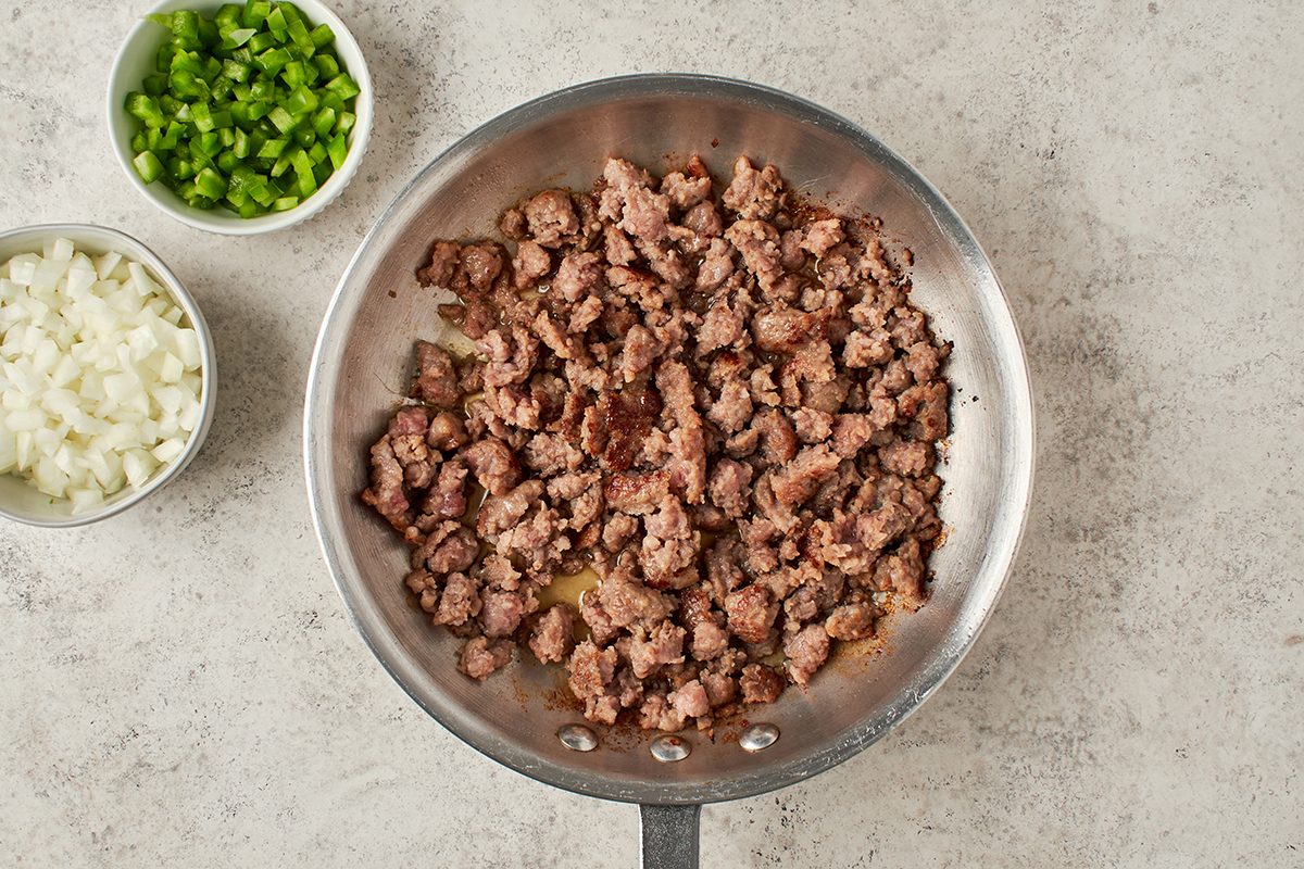 Cook the sausage filling