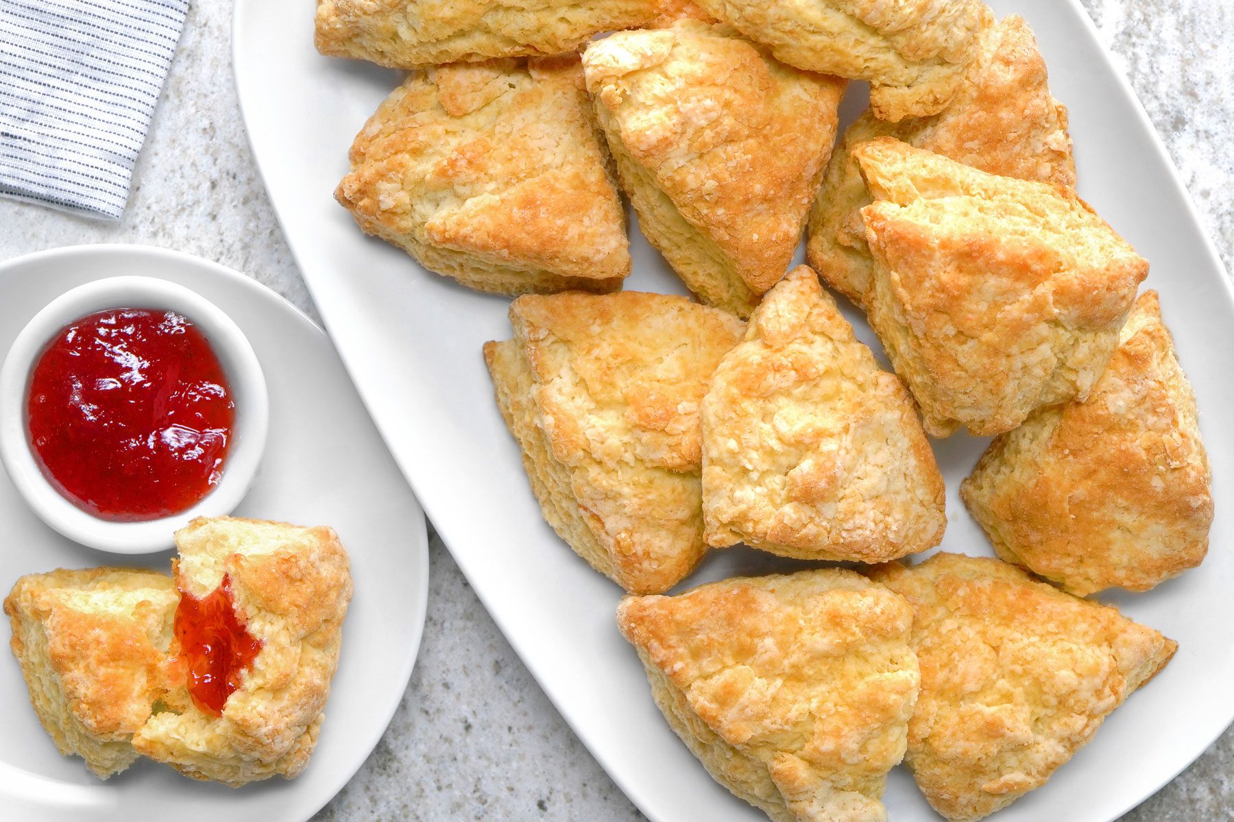 Scones served with jam.