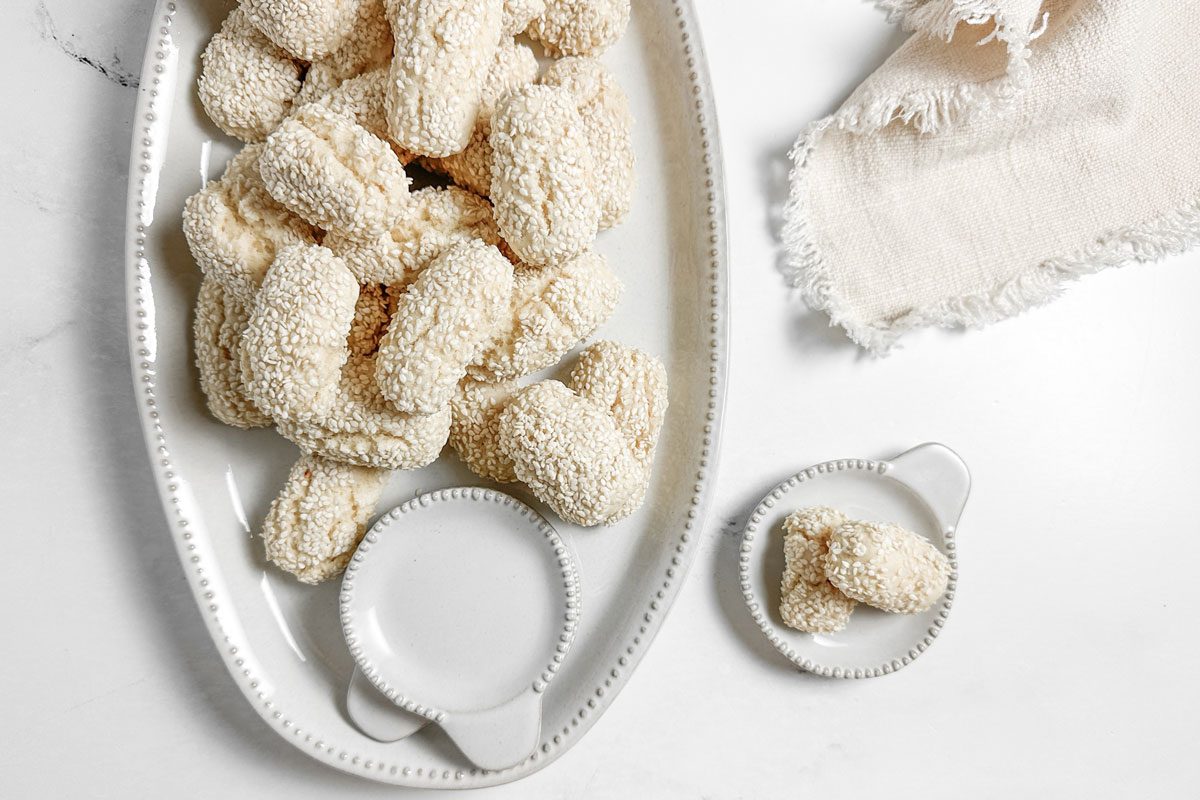 Taste of Home Sesame Cookies on a ceramic plate