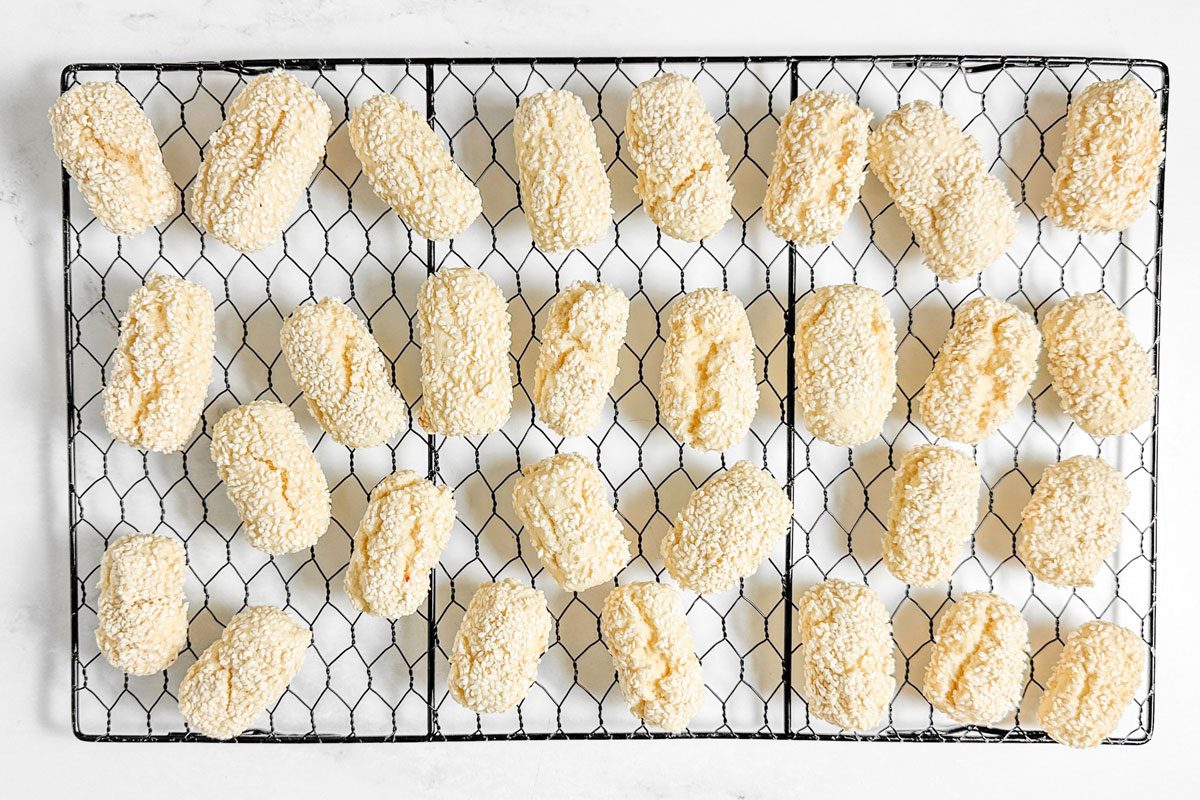 Taste of Home Sesame Cookies on a wire rack
