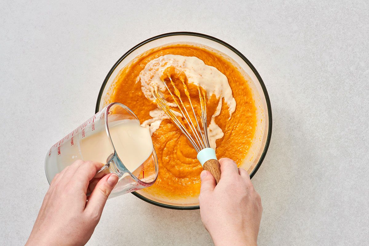Making the sweet potato mixture