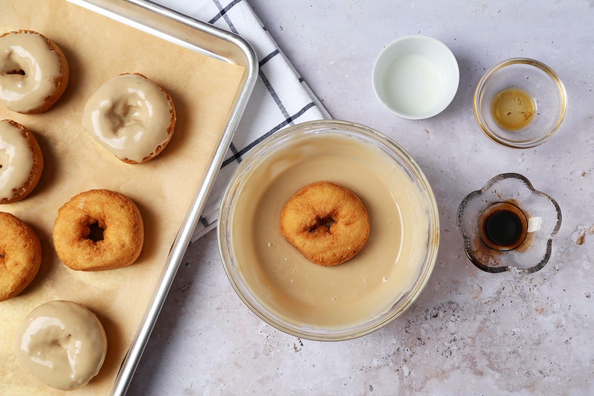Process of making Taste of Home's Maple Glaze which is great for doughnuts or different desserts.