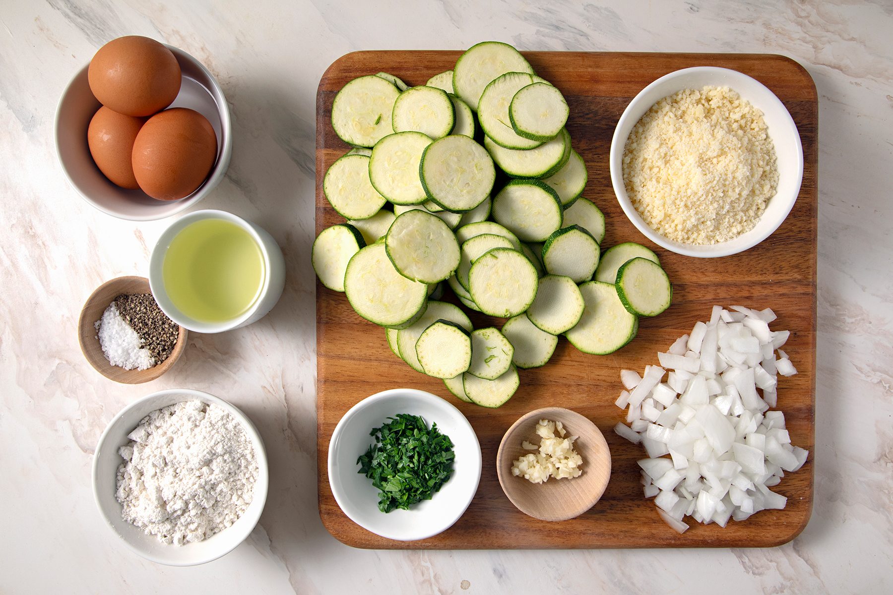 Ingredients for Zucchini Pie