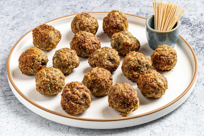 Taste of Home Air Fryer Meatballs photo of the finished recipe on a serving platter.