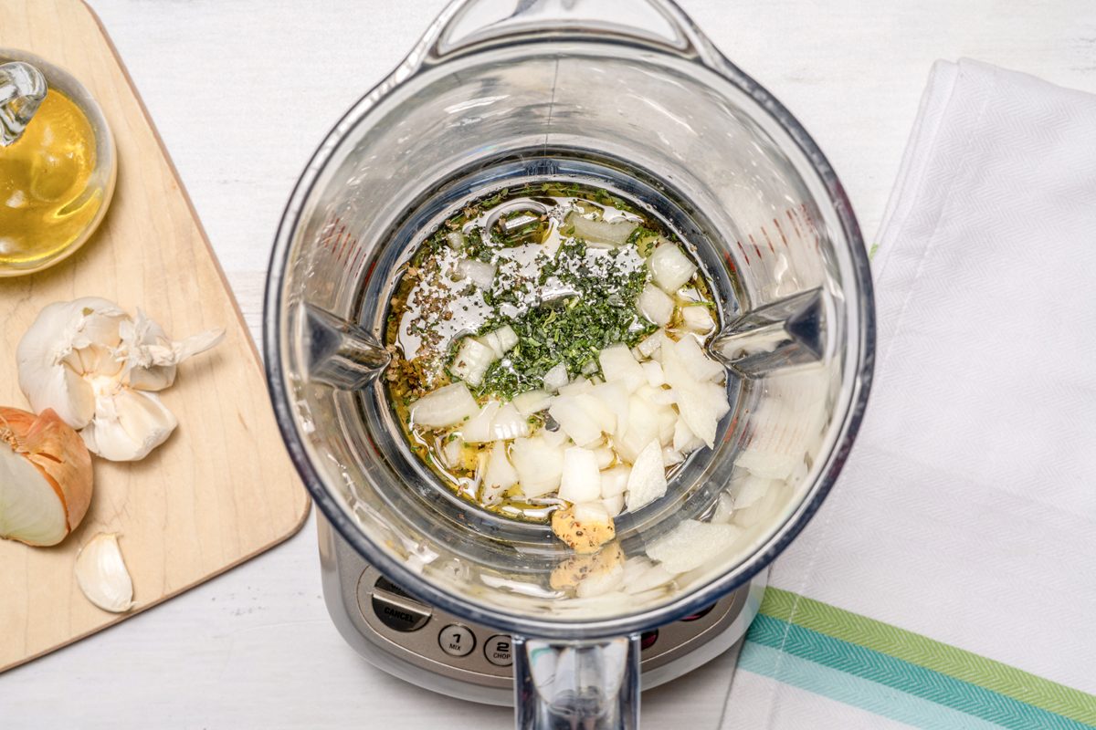 Apple Feta Salad _ Blending the dressing
