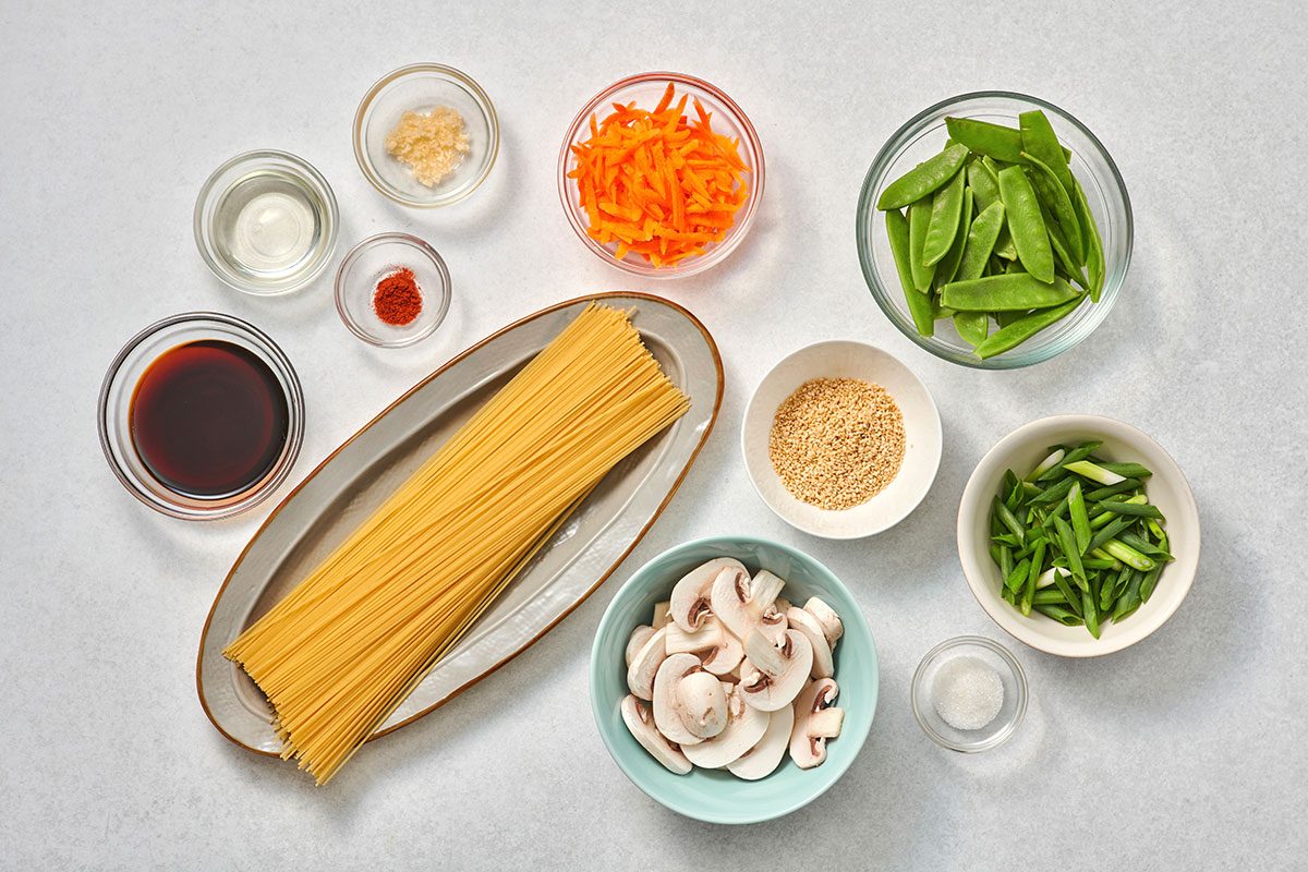 Ingredients for Asian Spaghetti 