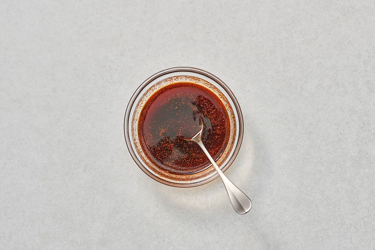 Sauce ingredients well combined in a small bowl