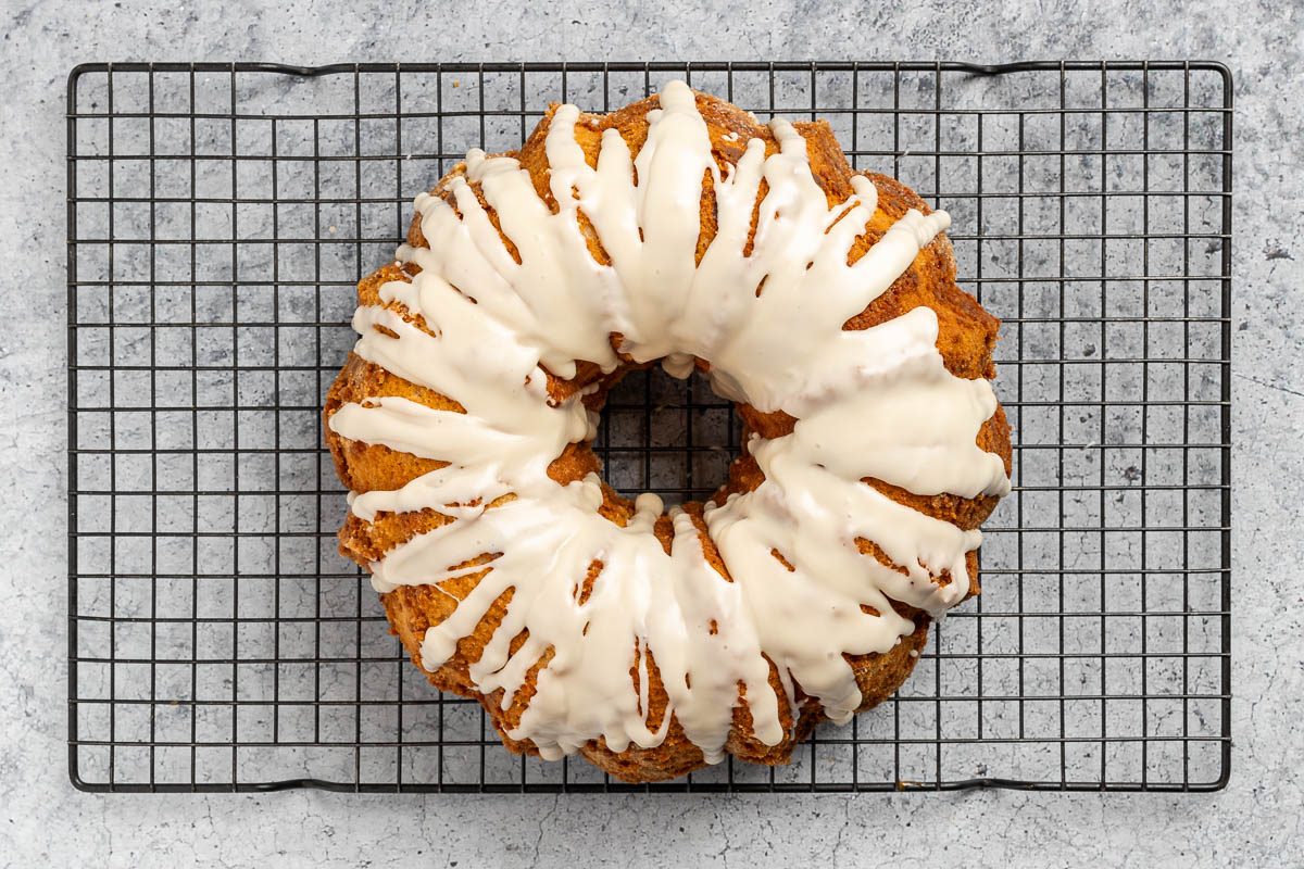 Banana Pound Cake with glaze