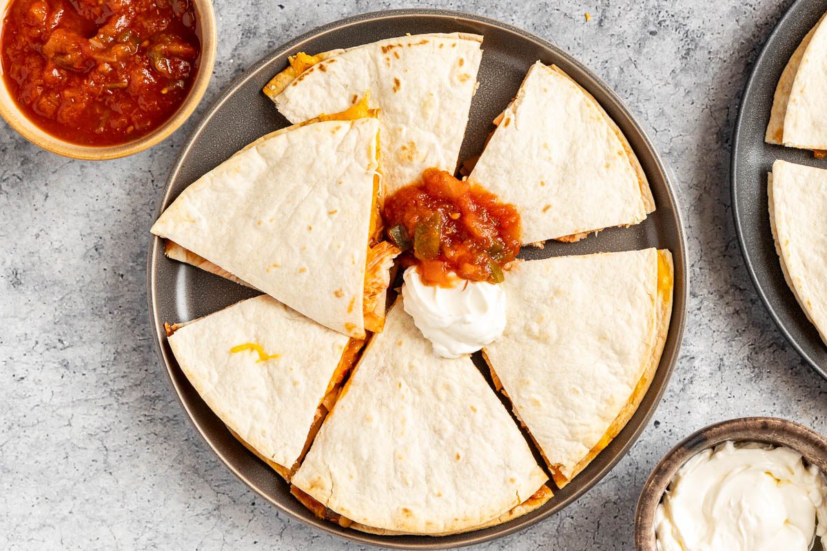 Bbq Chicken Quesadilla on a plate