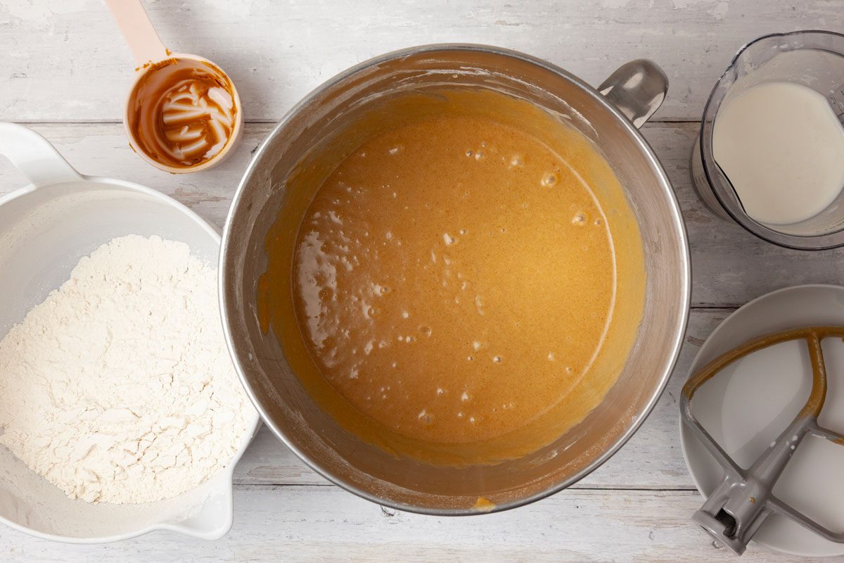Step 2 of Taste of Home Biscoff Cake is to make the filling