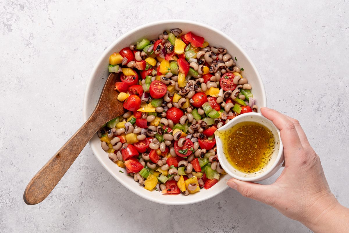 Mixed Black Eye Pea Salad Ingredients