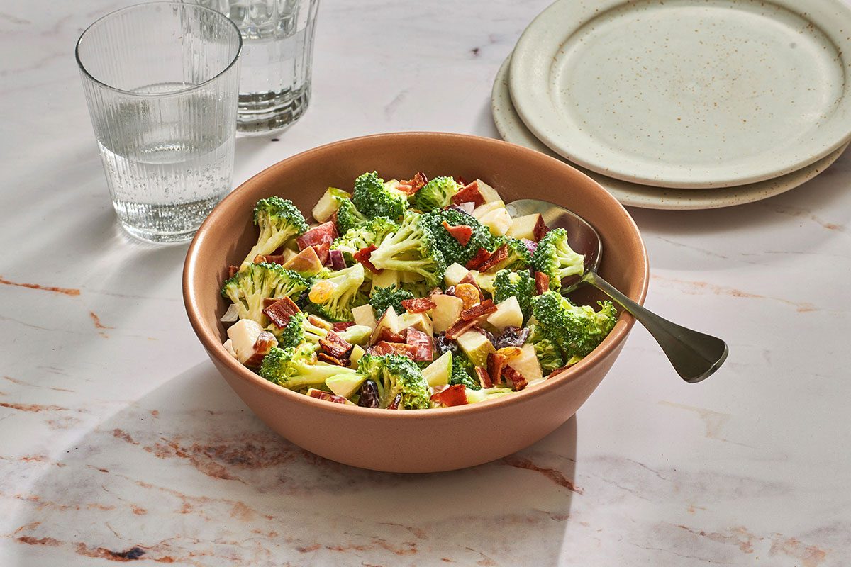 Broccoli Apple Salad in a serving bowl