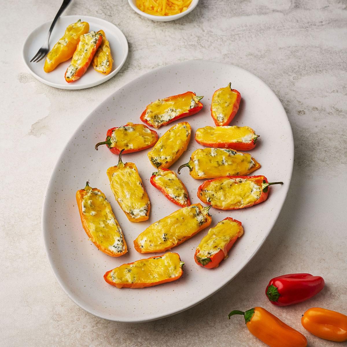 Broccoli Chive Stuffed Mini Peppers