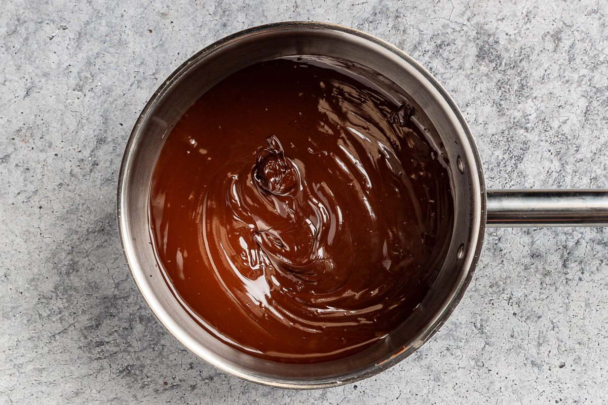 melted chocolate and butter.