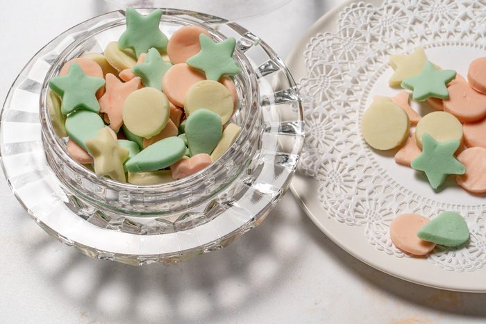 Butter Mints in a serving bowl