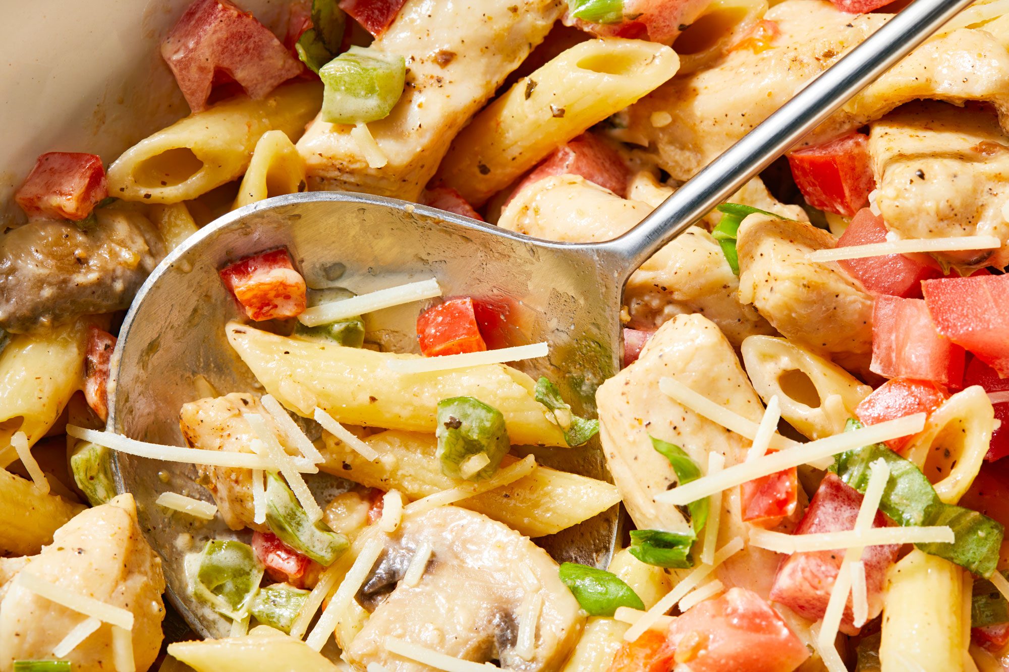 Close shot of Cajun Chicken Pasta