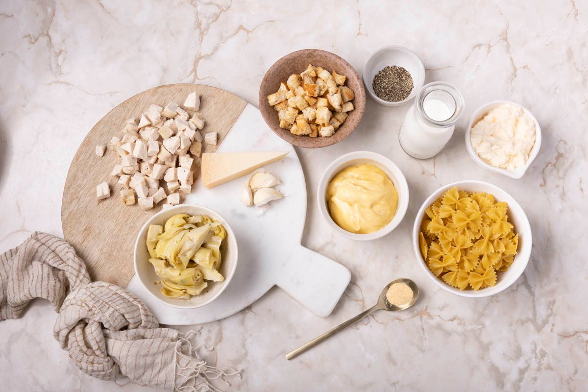 ingredients for Chicken Artichoke Casserole