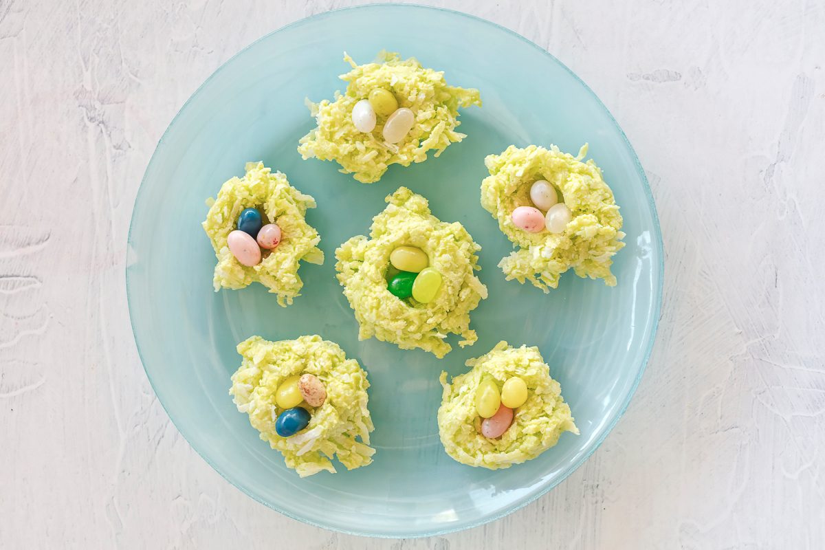 Recipe Photography By Jackie Alpers Of Coconut Nests With Jelly Beans For Taste Of Home.