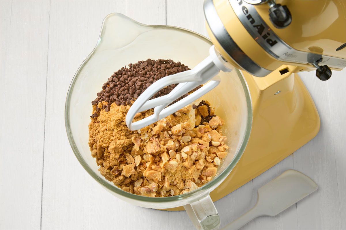 Add Cookies, Brittle, Chex And Chocolate Chips