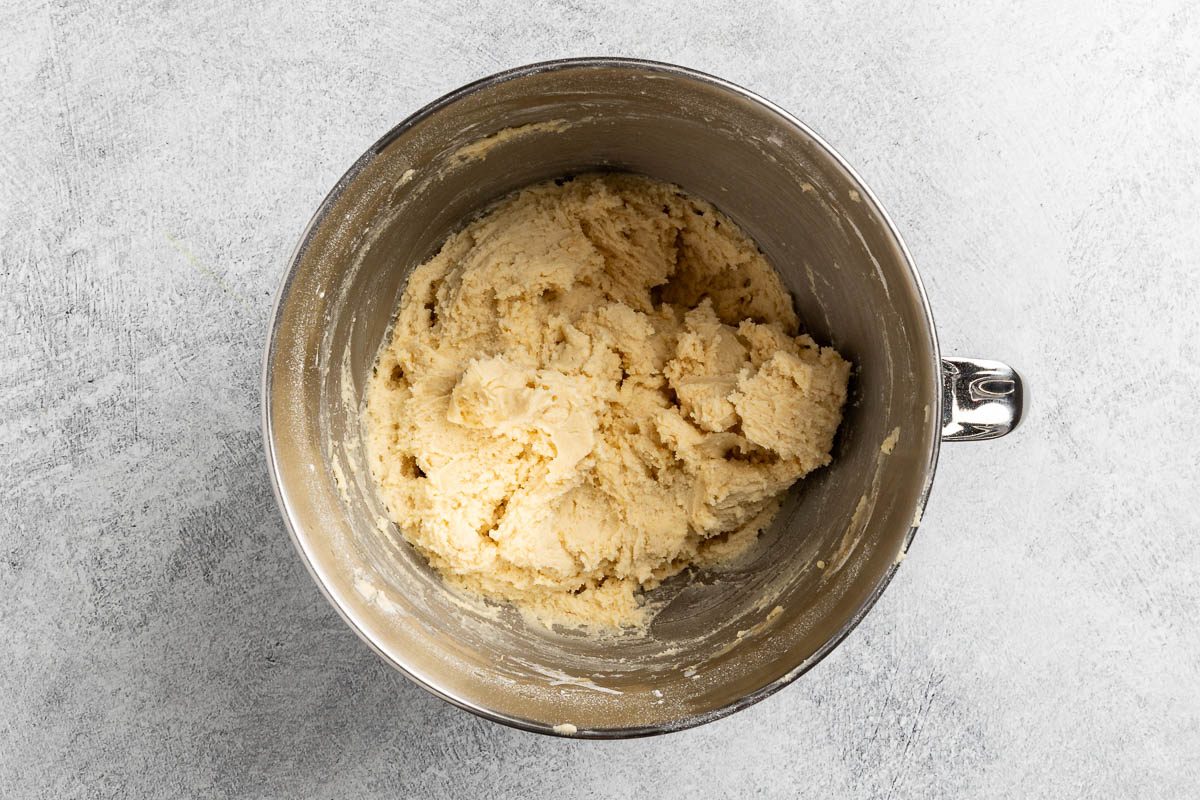 making the dough in a bowl