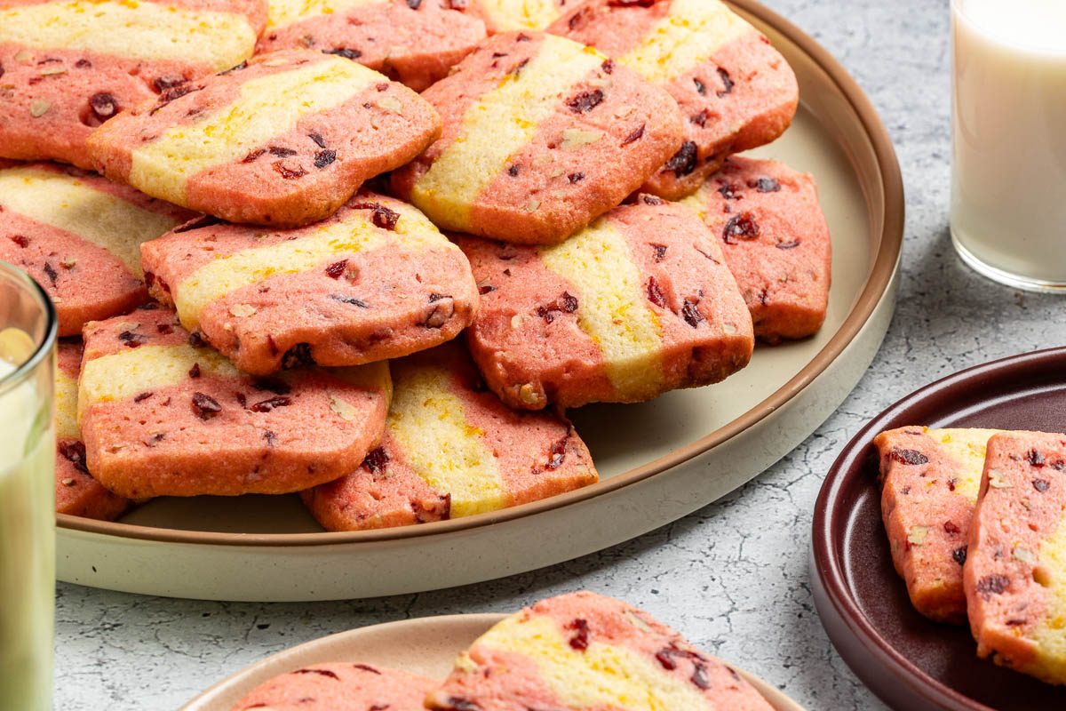 Cranberry Orange Shortbread Cookies