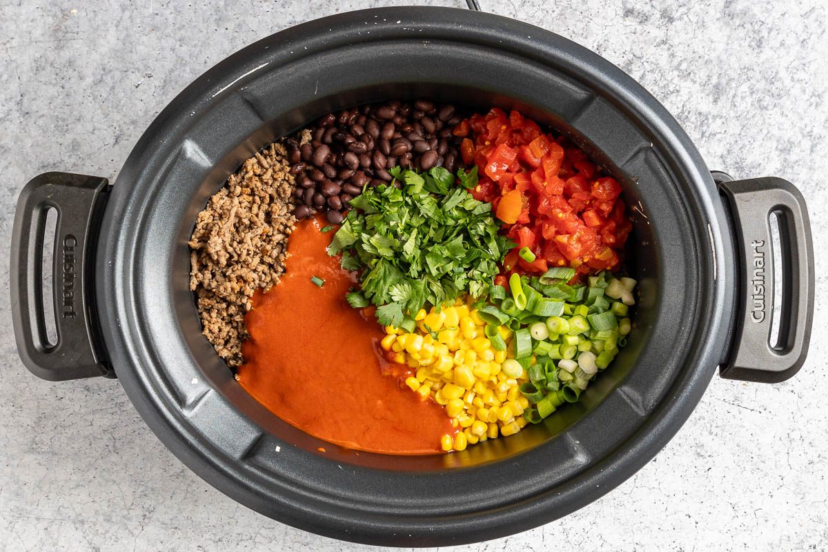 Taste of Home Crockpot Tamale Pie photo of the slow cooking the tamale filling.