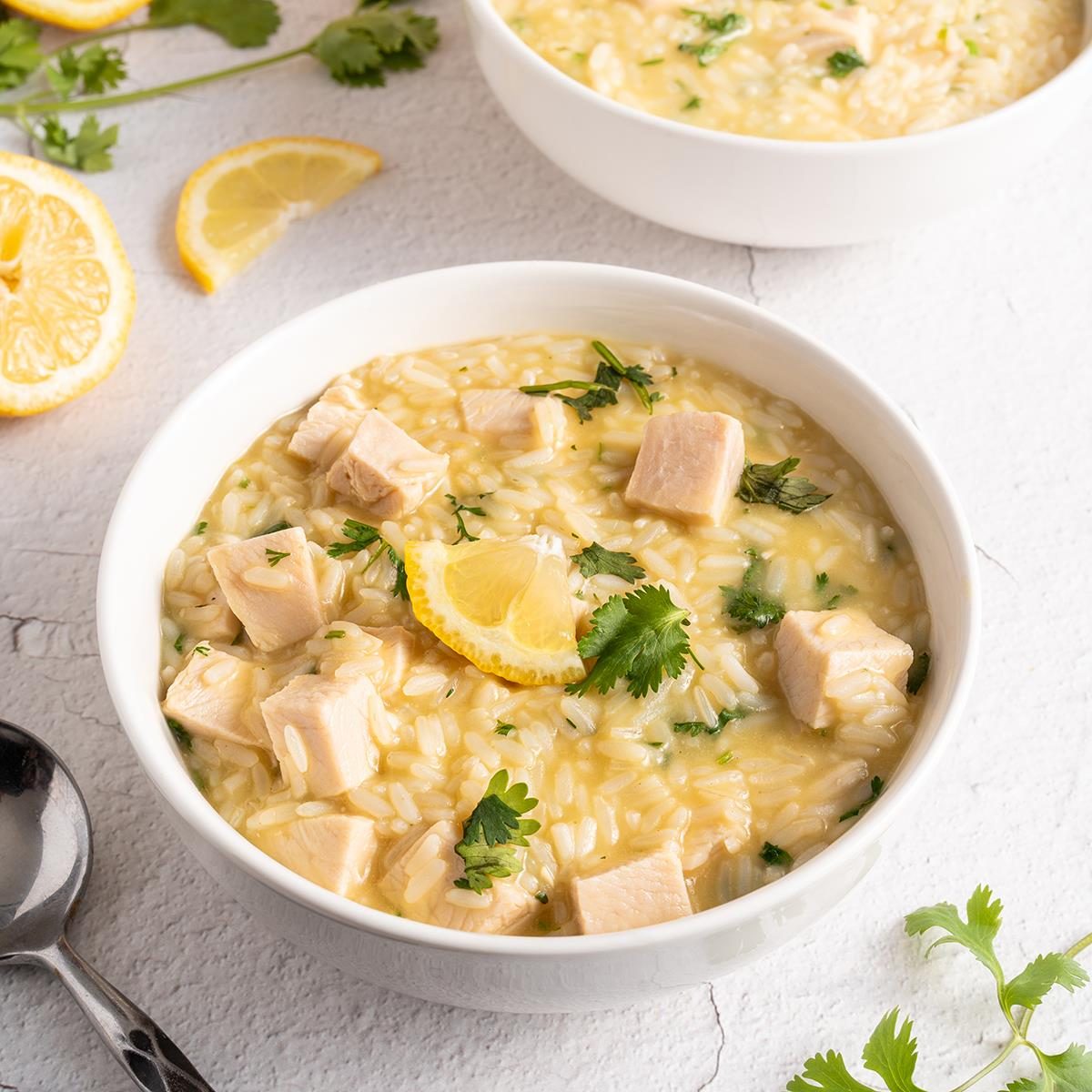 Lemony Turkey Rice Soup