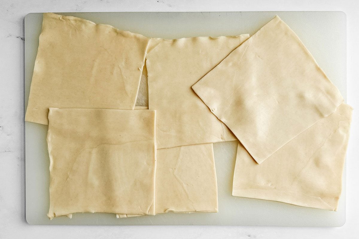 Pie crust dough squares for Taste of Home Easy Apple Dumplings