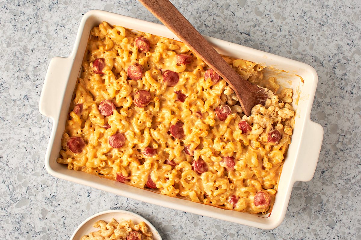 Hot dog mac and cheese by Taste of Home