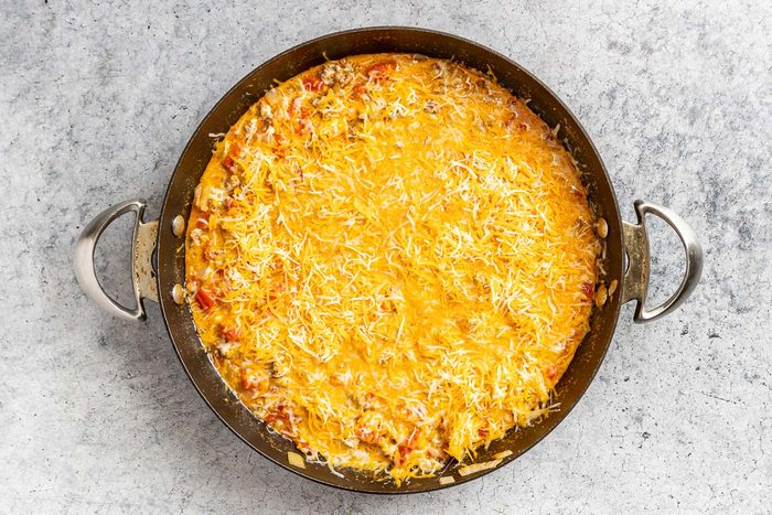 Taste of Home Keto Taco Casserole photo of the making the cheesy sauce.