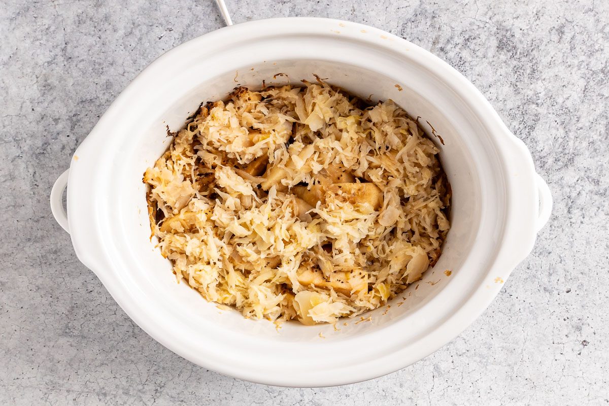 Kielbasa and Sauerkraut in slow cooker