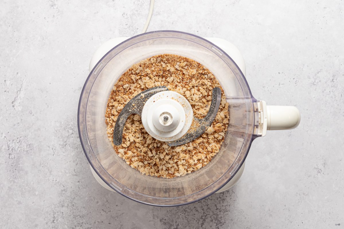 Bread Crumbs Inside Food Processor
