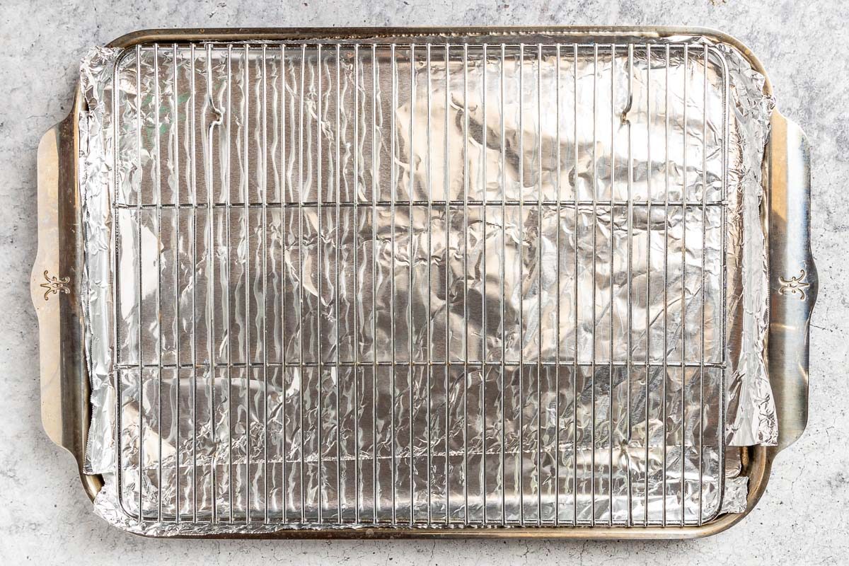 Taste of Home Korean Meatballs photo of preparing the baking sheet.