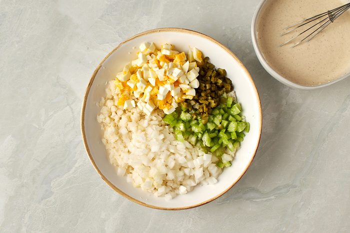 Mix dressing and combine salad ingredients