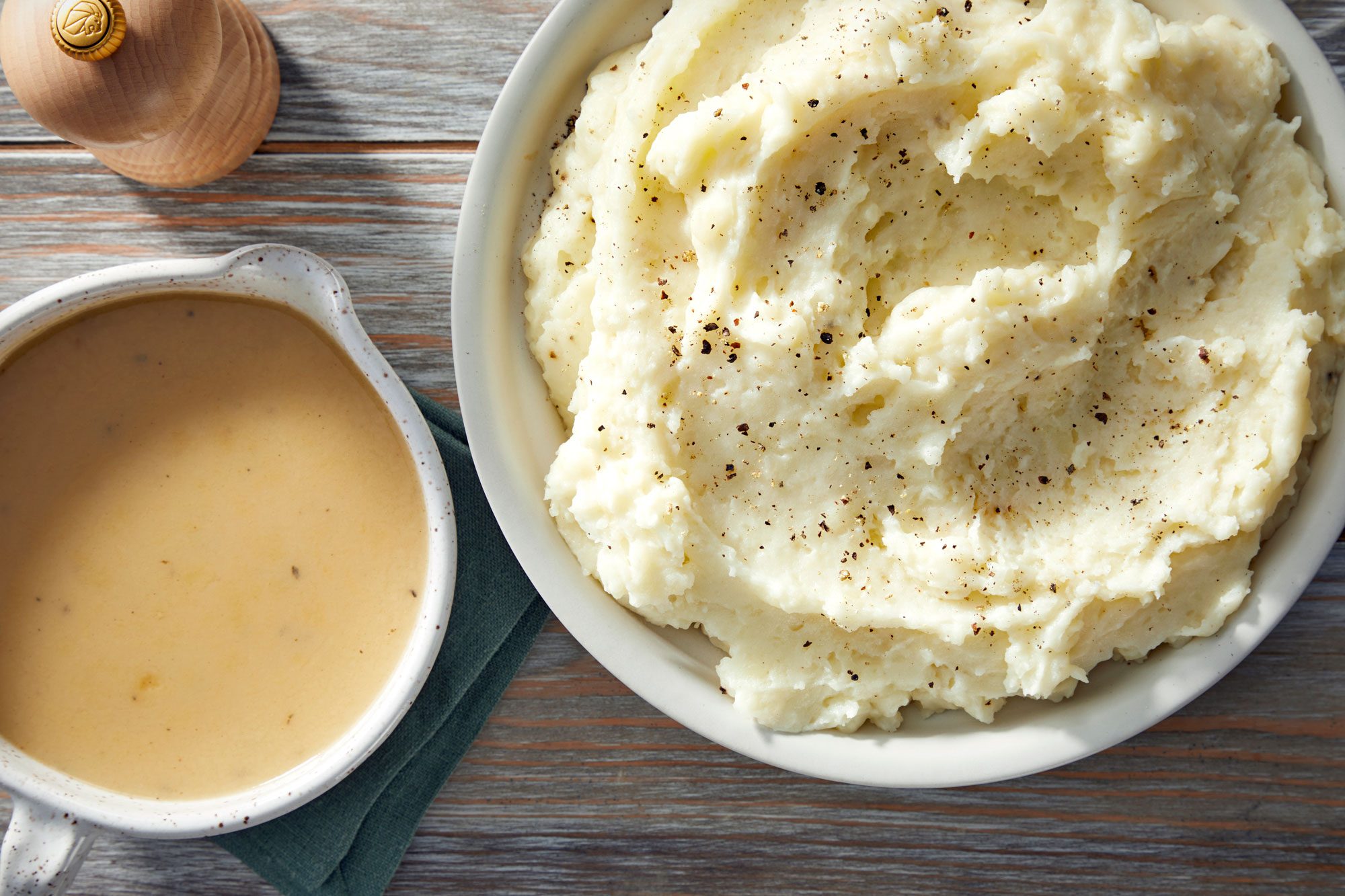 overhead shot of Mashed Potatoes