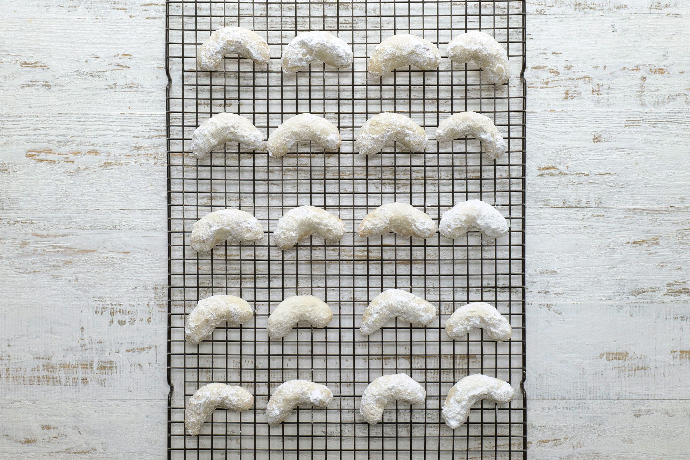 Sugar coated cookies set on wire racks