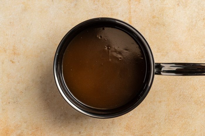 New Orleans Bread Pudding sauce in sauce pan